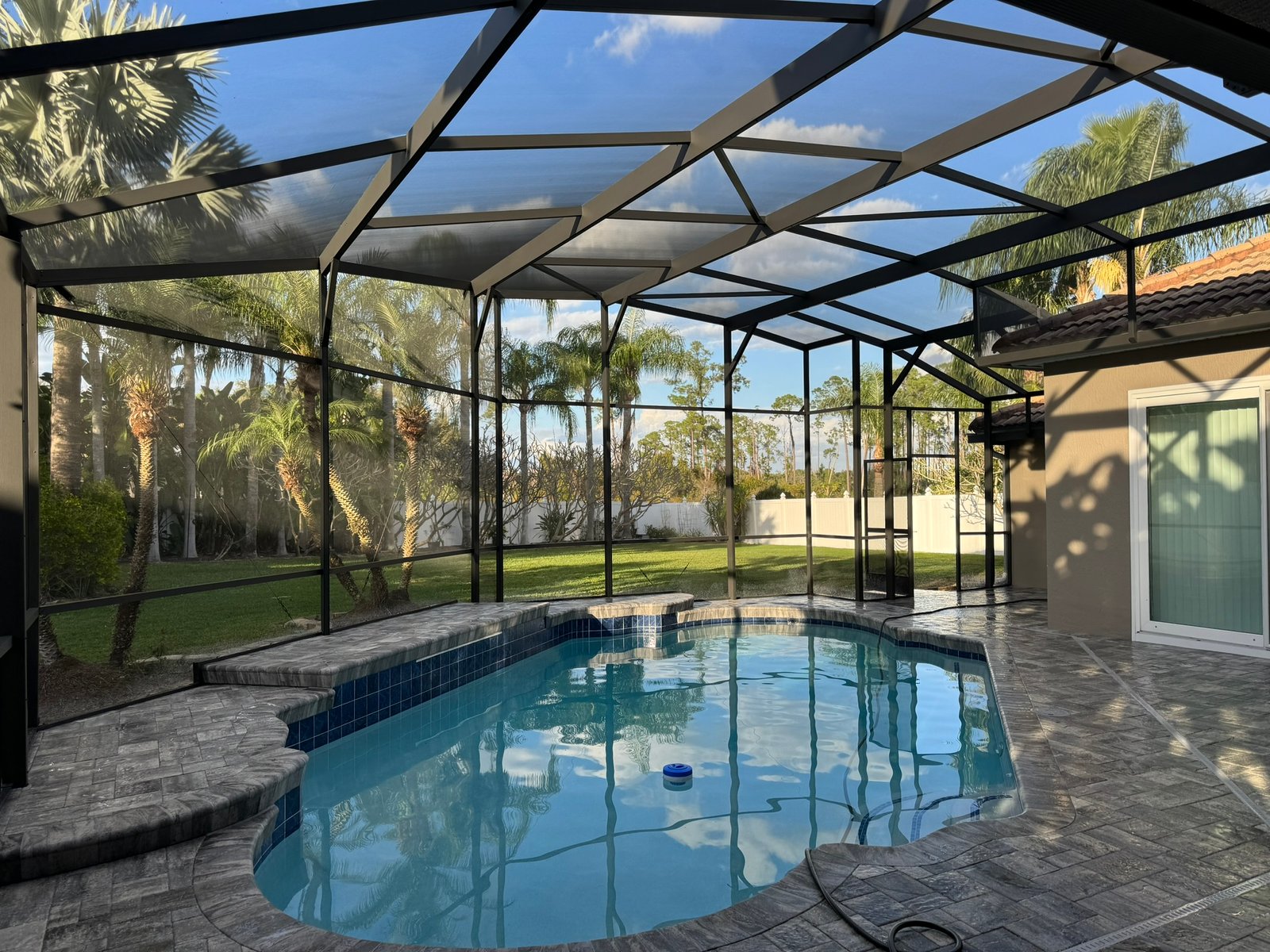 Recently completed lanai screening project in Boca Raton