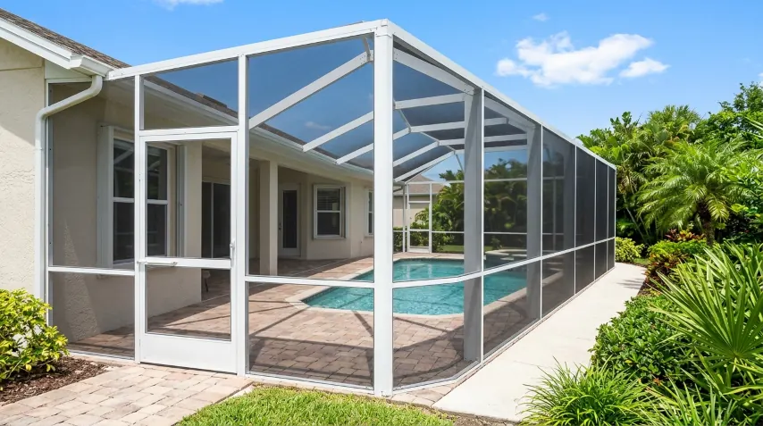 Single screen panel repair on a Florida pool cage